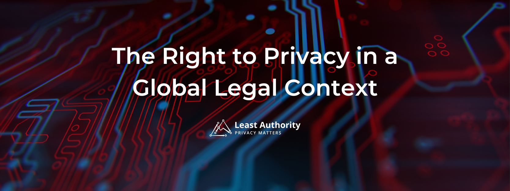 The blog title and Least Authority logo on a decorative background that mimics a computer circuit board